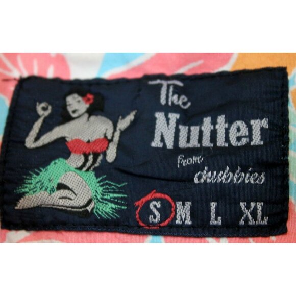 Vtg 80s 90s The Nutter From Dubbies Floral Hawaiian Shirt Mens S Blue Striped - Picture 8 of 8